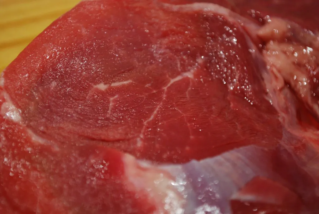Corte de bife con marmoleo